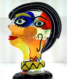 Picasso Head Glass